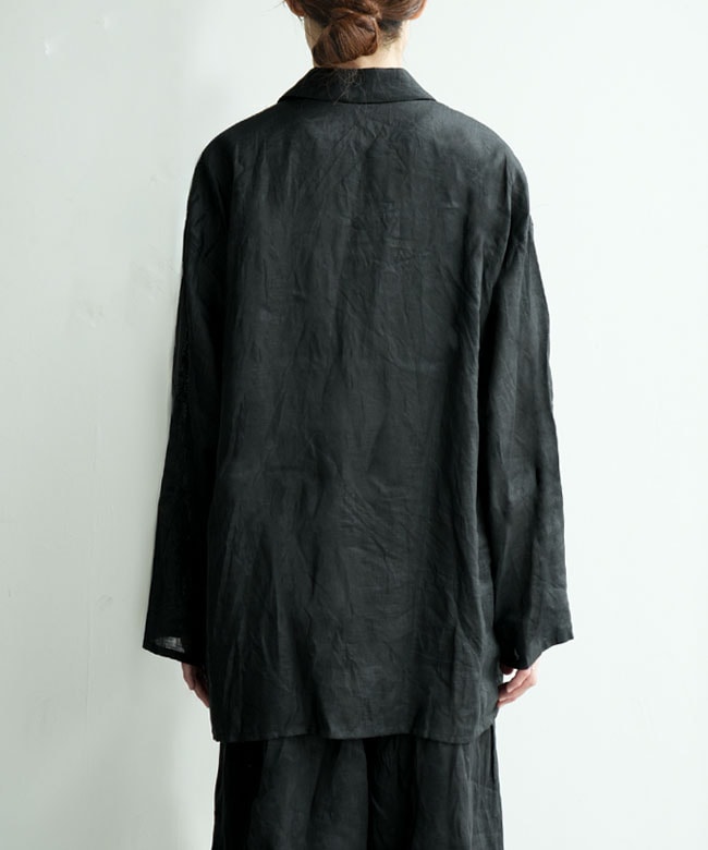 mizuiro ind(ミズイロインド) linen wide shirt JK リネンワイドシャツ