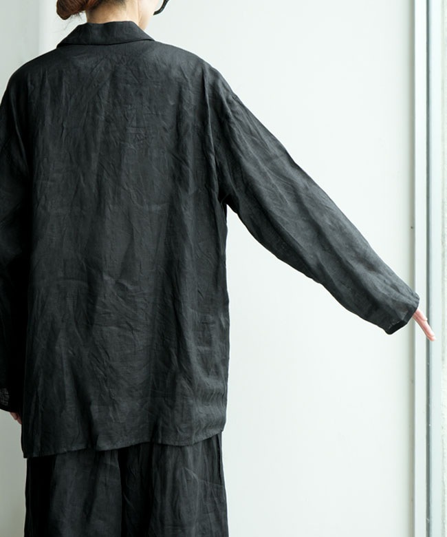 SALE 20%OFF】mizuiro ind(ミズイロインド) linen wide shirt JK