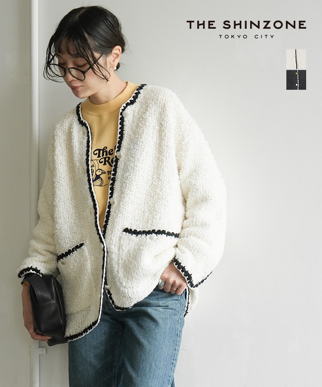THE SHINZONE(ザ シンゾーン) TWEED KNIT CARDIGAN ツイードニット