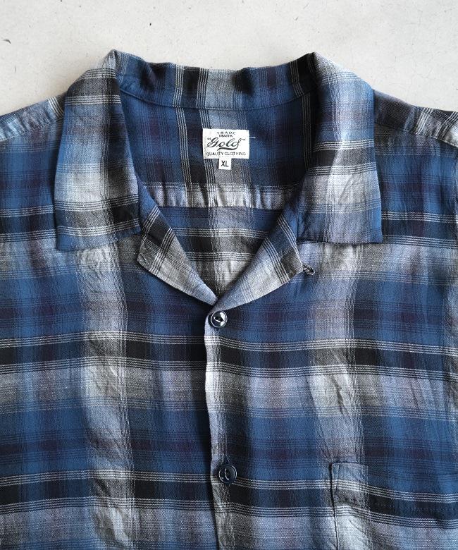gold[ゴールド] Rayon Check S/S Open Shirt gold[ゴールド] Rayon Check S/S Open Shirt