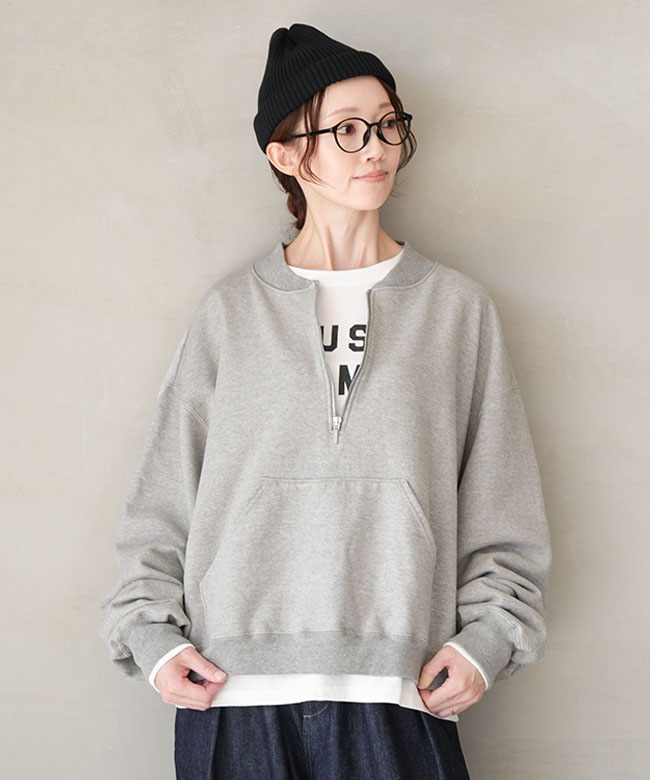 ◇[SMA-FW-HFZIP]SOLAMONAT(ソラモナ) ふわりと裏毛ハーフジッププル