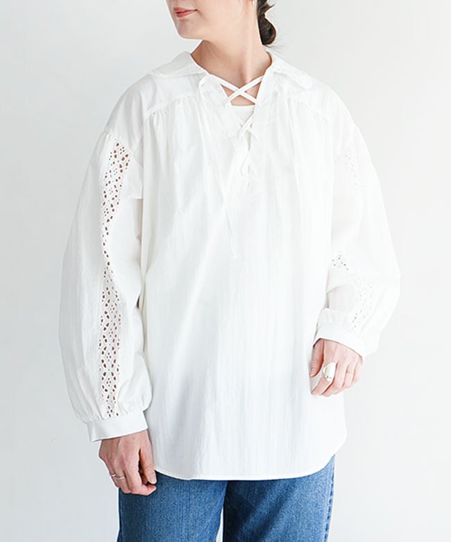 26SMSBL02]THE SHINZONE(ザ シンゾーン) LACE-UP BLOUSE レースアップ