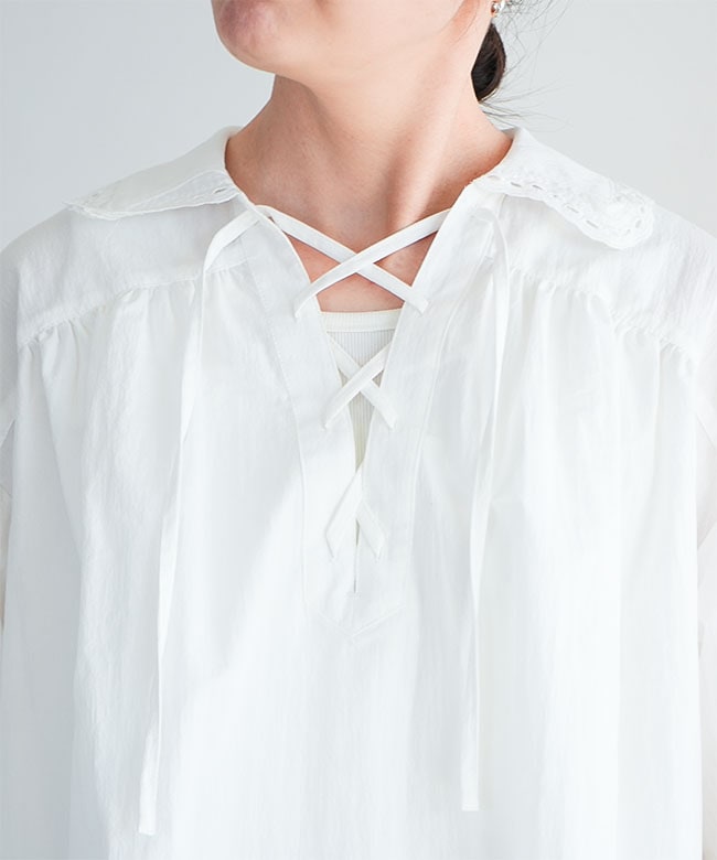 THE SHINZONE(ザ シンゾーン) LACE-UP BLOUSE レースアップブラウス