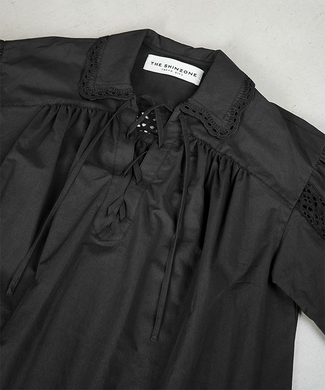 THE SHINZONE(ザ シンゾーン) LACE-UP BLOUSE レースアップブラウス