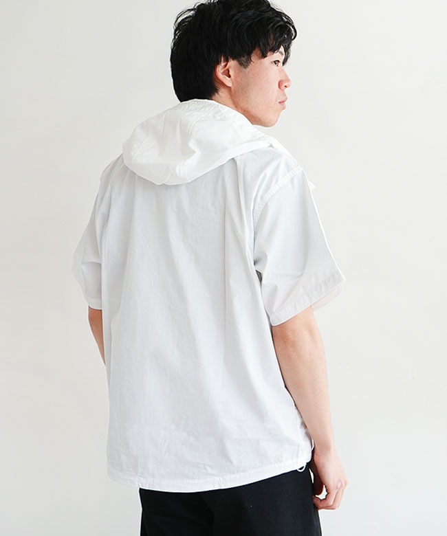 MODMNT(モドメント) HALF ZIP HOODEDSHIRT ハーフジップ フーデッド