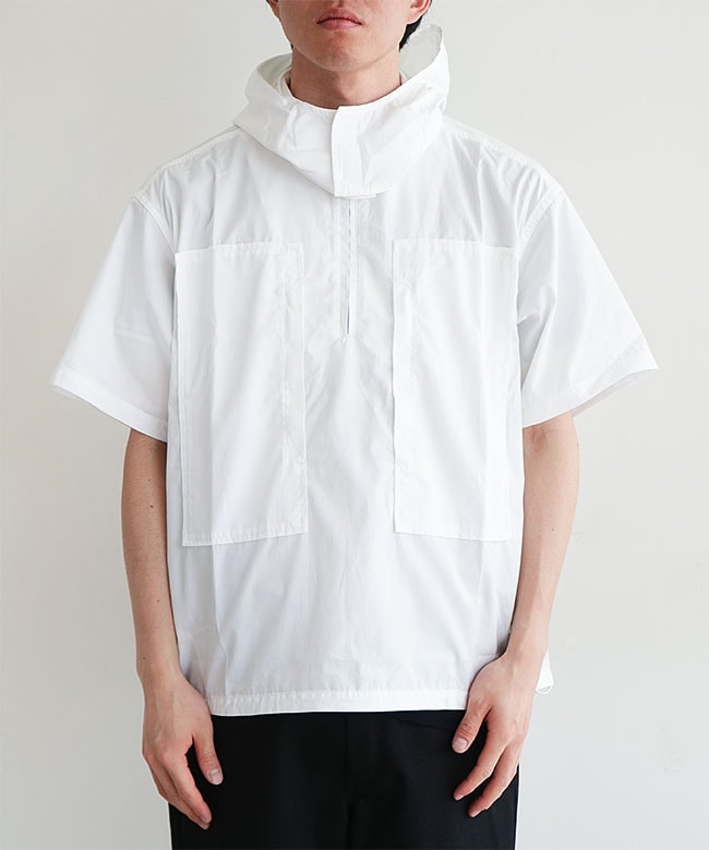 MODMNT(モドメント) HALF ZIP HOODEDSHIRT ハーフジップ フーデッド