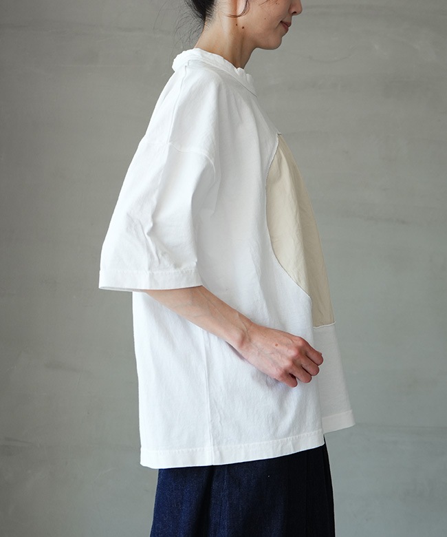 SALE 20%OFF】prit(プリット) 17/1空紡天竺×30/1ツイル 5分袖サークル