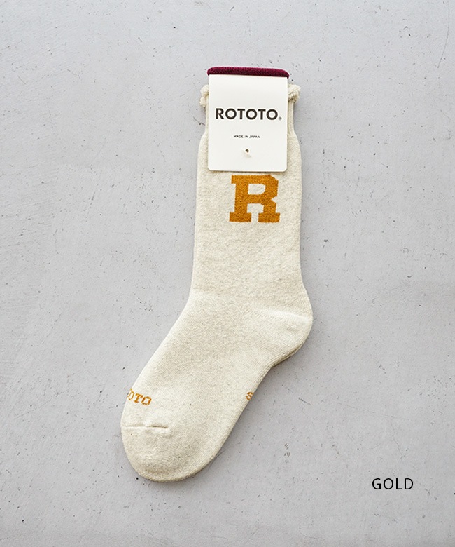 R1552]ROTOTO(ロトト)RAFFY SWEAT SOCKS ”R LOGO” ラフィ