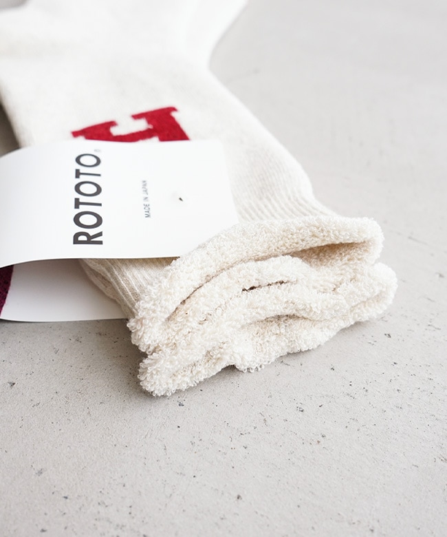 R1552]ROTOTO(ロトト)RAFFY SWEAT SOCKS ”R LOGO” ラフィ