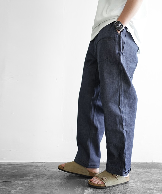 SASSAFRAS ササフラス　フォールリーフパンツ 　ネイビー SASSAFRAS（ササフラス）Fall Leaf Gardener Pants 2/3 ネイビー