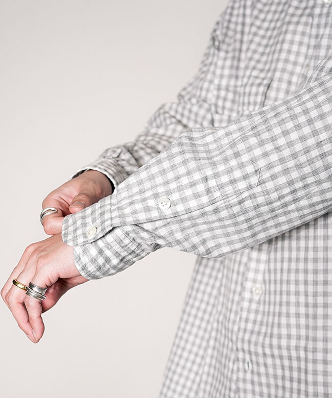 PORTER CLASSIC(ポータークラシック)ROLL UP HEATHER GINGHAM CHECK