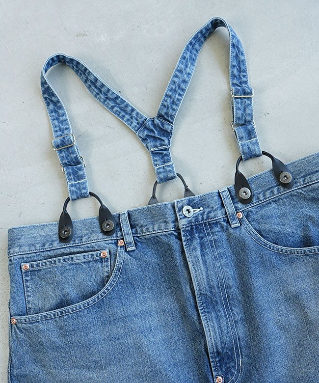 Rhodolirion(ロドリリオン) 5Pockets Suspender Pant - Denim 5
