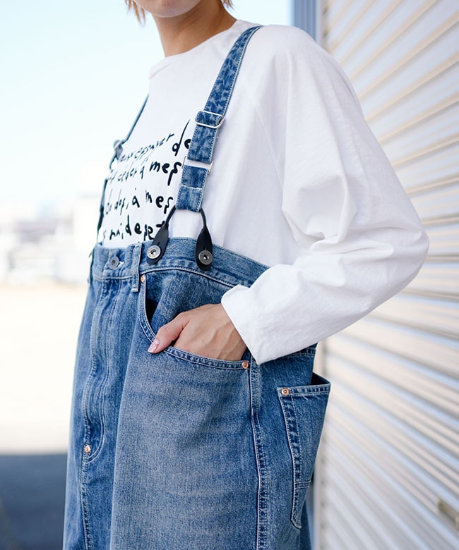 Rhodolirion(ロドリリオン) 5Pockets Suspender Pant - Denim 5