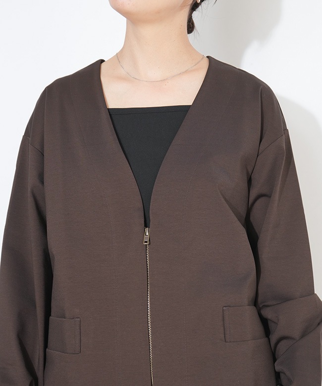MIDIUMISOLID(ミディウミソリッド) compression zip cardigan