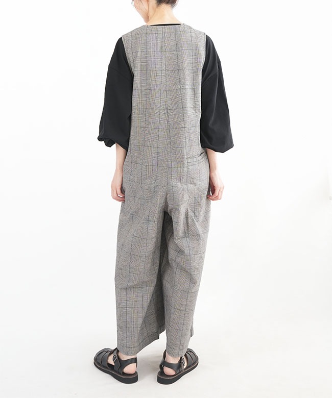 09DUP14912]blue willow(ブルーウィロー) 別注 リネンサロペット