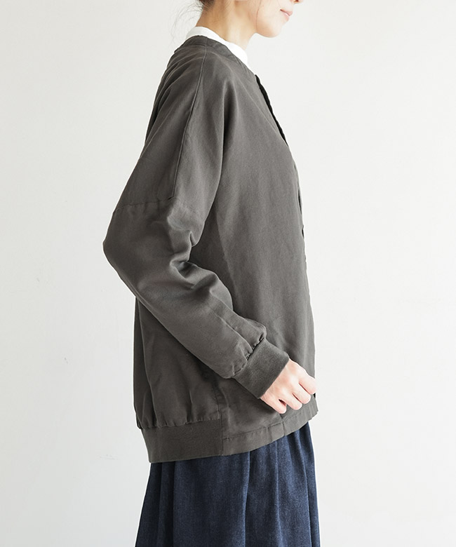 prit（プリット） タオルデニムコクーンカーディガン　/ チャコール 楽天市場】prit(プリット)タオルデニムコクーン カーディガン