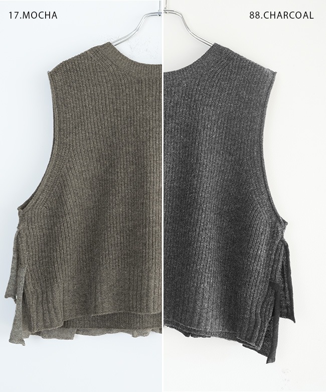 TK25405]tumugu(ツムグ) メリノウール×アルパカ 2wayベスト レディース