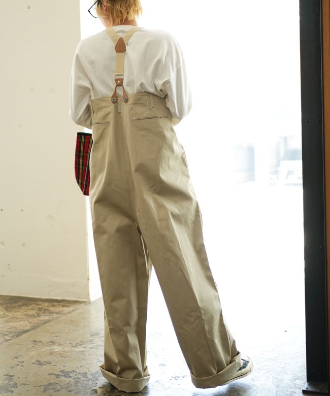 LVC 加工 1920 20s 復刻 チノ サスペンダーパンツ W30 ベージュ Rhodolirion(ロドリリオン) Suspender Pant - Chino Cloth