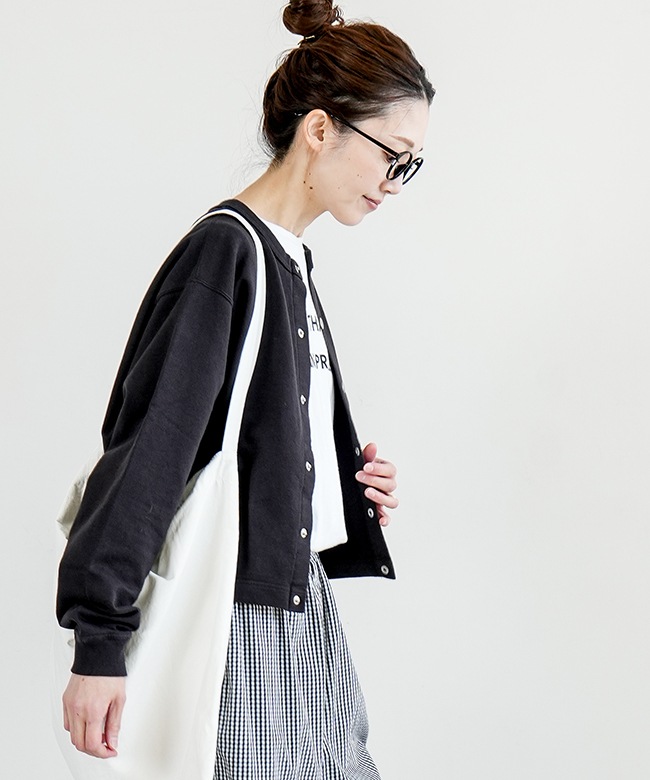 DANTON 40 ☺︎ 美品 Vネック カーディガン グレー コットン DANTON [ダントン] W CCOTTON TERRY CREW NECK CARDIGAN [DT