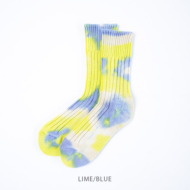 R1415] ROTOTO(ロトト) CHUNKY RIBBED CREW SOCKS”TIE DYE”(チャンキー