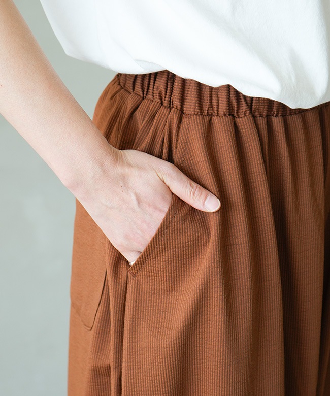 HARVESTY(ハーベスティ)STRIPES JERSEY EASY CIRCUS PANTS 綿麻