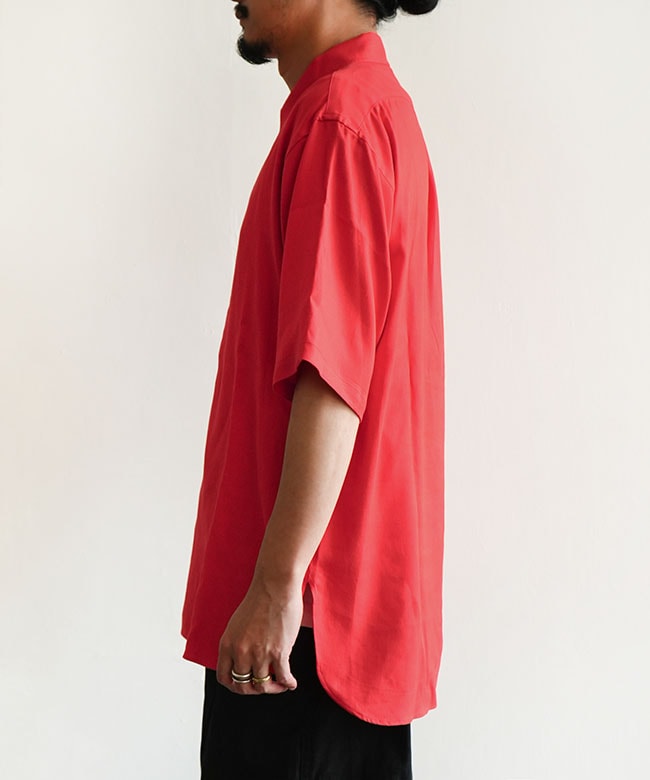 ULTERIOR(アルテリア) RAYON LINEN TWILL HALF-ZIP SHIRT レーヨン