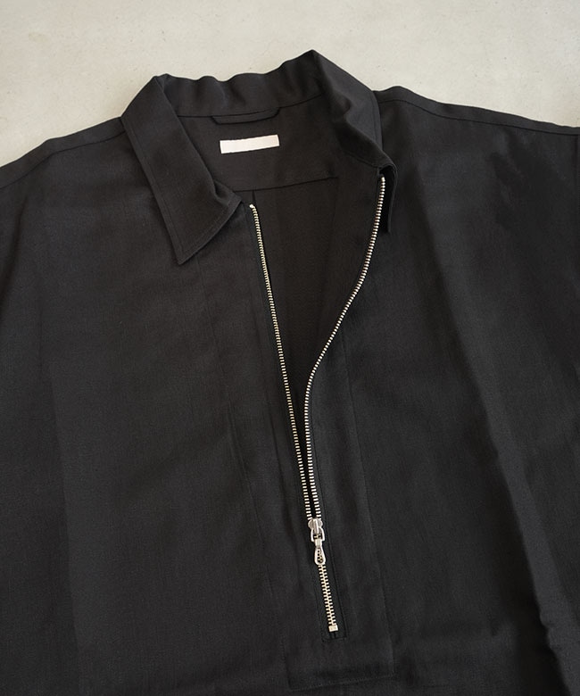 SALE 30%OFF】ULTERIOR(アルテリア) RAYON LINEN TWILL HALF-ZIP SHIRT