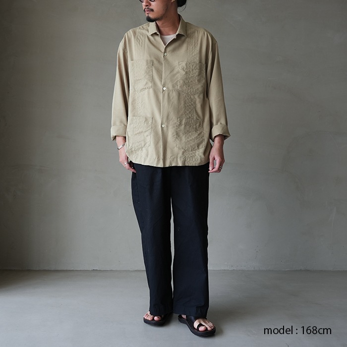 EEL Products M ベージュ　メンズ　シャツ イール プロダクツ EEL Products Hanabi Shirt 花火 シャツ 半袖