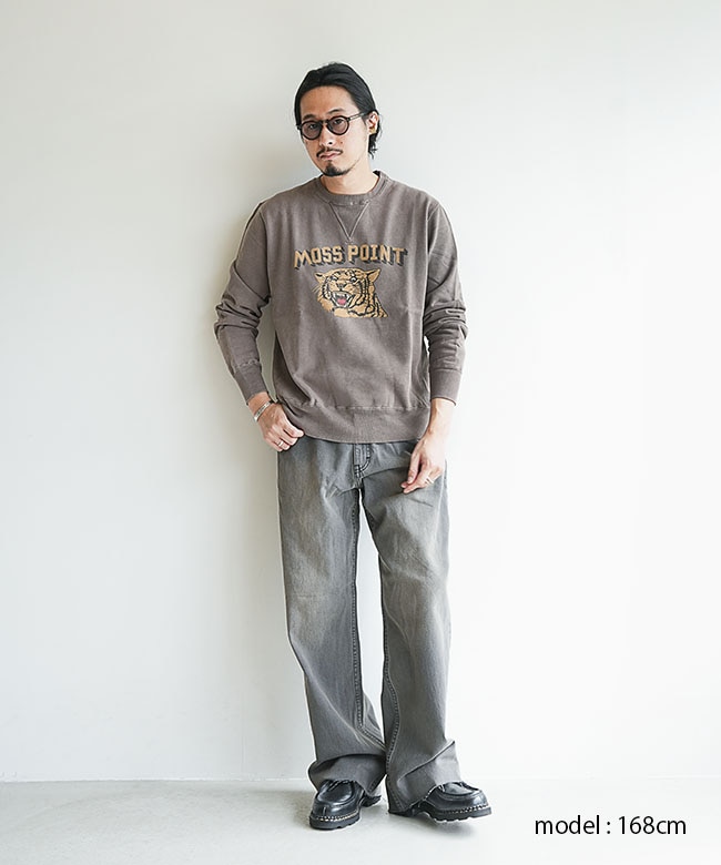 大人気 REMI RELIEF レミリーフ ヴィンテージスウェット RN29373191]REMI RELIEF(レミレリーフ) SP加工裏毛クルー(MOSS