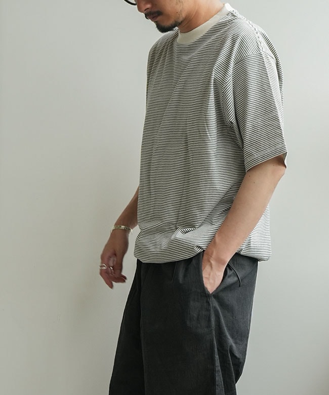 Healthknit(ヘルスニット) NARROW BORDER JERSEY S/S ナローボーダー