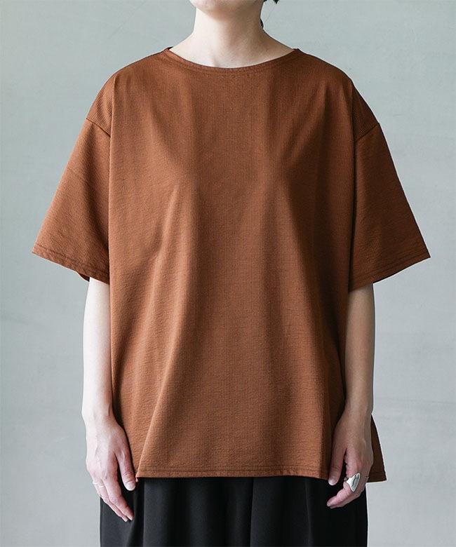 HARVESTY(ハーベスティ)STRIPES JERSEY S/S BOAT NECK TEE 綿麻
