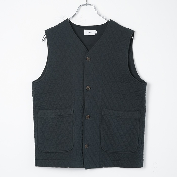 R17611]RINEN(リネン)30/1オーガニック天竺ダイヤキルティング ベスト