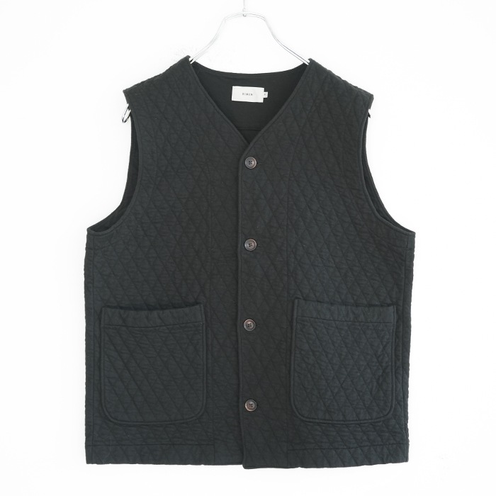 R17611]RINEN(リネン)30/1オーガニック天竺ダイヤキルティング ベスト