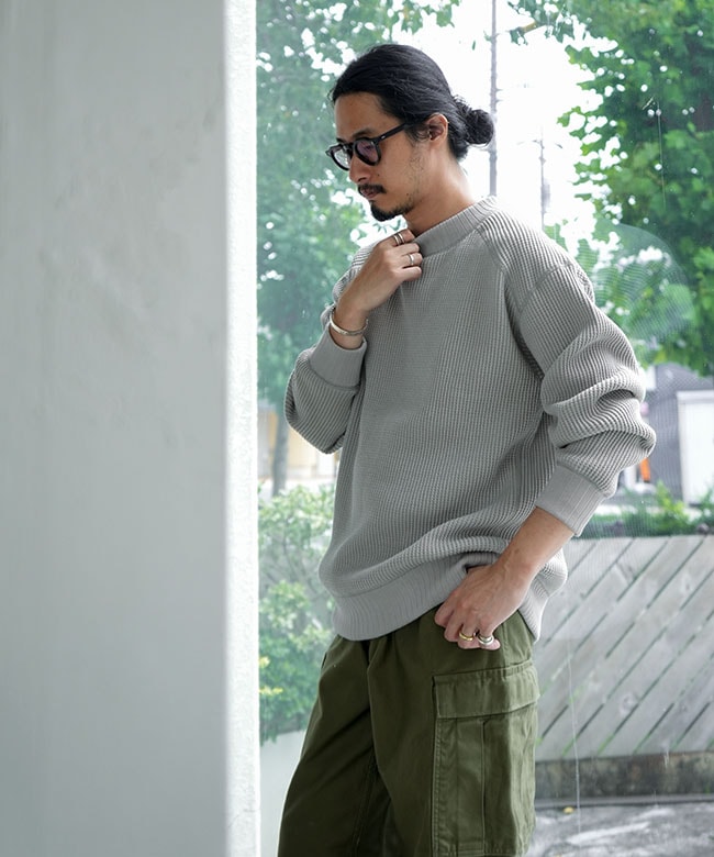 Jackman(ジャックマン) Waffle Midneck ワッフルミッドネック メンズ