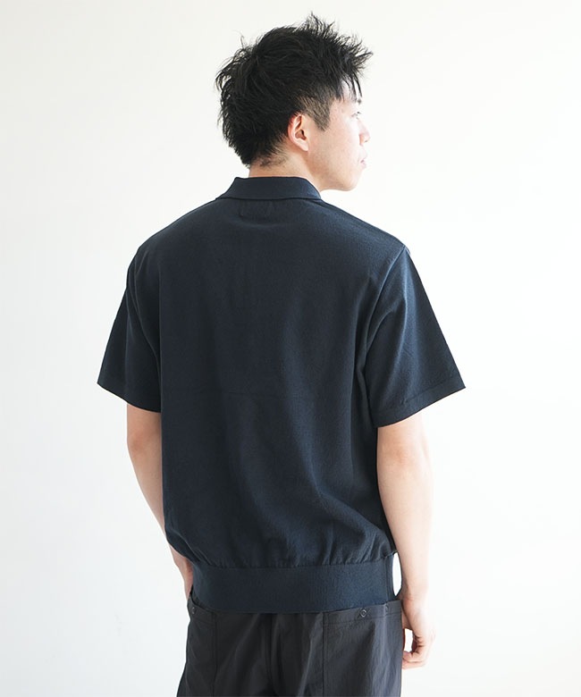 plyy men by RAGNE KIKAS 半袖ニットポロ ヨウジヤマモト RAGNE KIKAS for YOHJI YAMAMOTO Zip Up Knit | HUES 福岡セレクトショップ