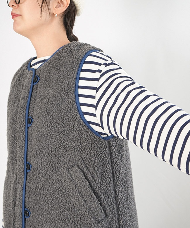 NATURAL LAUNDRY(ナチュラルランドリー) オニオンキルト2wayボアベスト