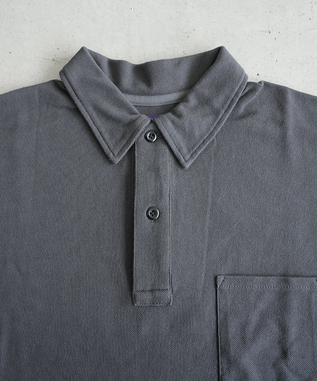 ノースフェイスパープルレーベル ポロシャツ グレー Mサイズ ザ・ノース・フェイス パープルレーベル]モススティッチ