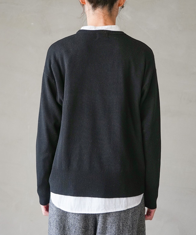 551116]mao made(マオメイド) カシミヤブレンド カレッジロゴ