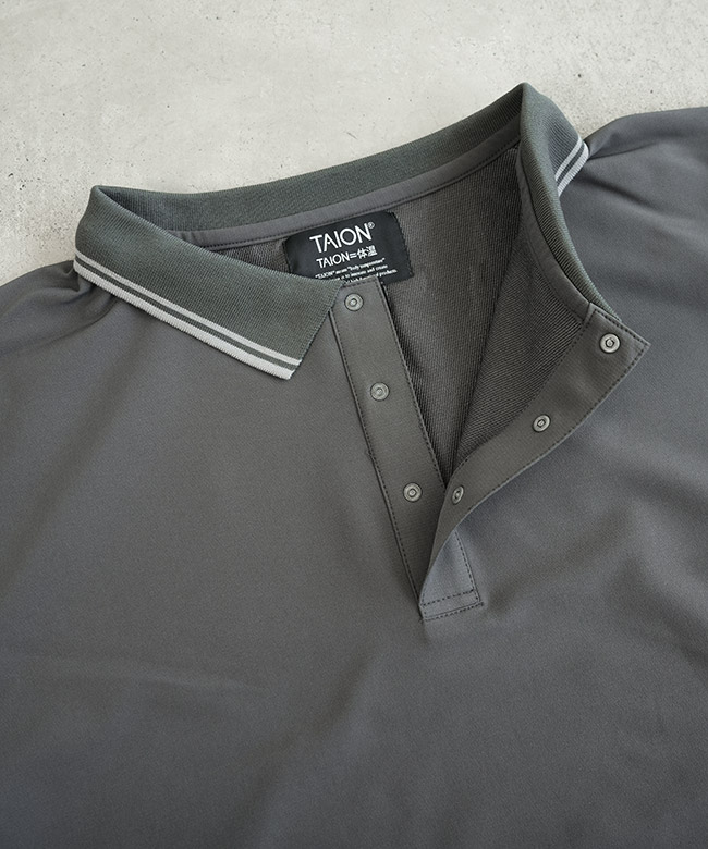 SALE 10%OFF】TAION(タイオン) NON DOWN BASIC HALF SLEEVE POLO SHIRT