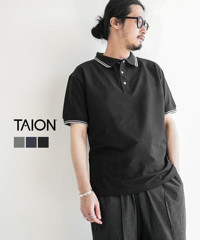 TAION(タイオン) NON DOWN BASIC HALF SLEEVE POLO SHIRT ノンダウン