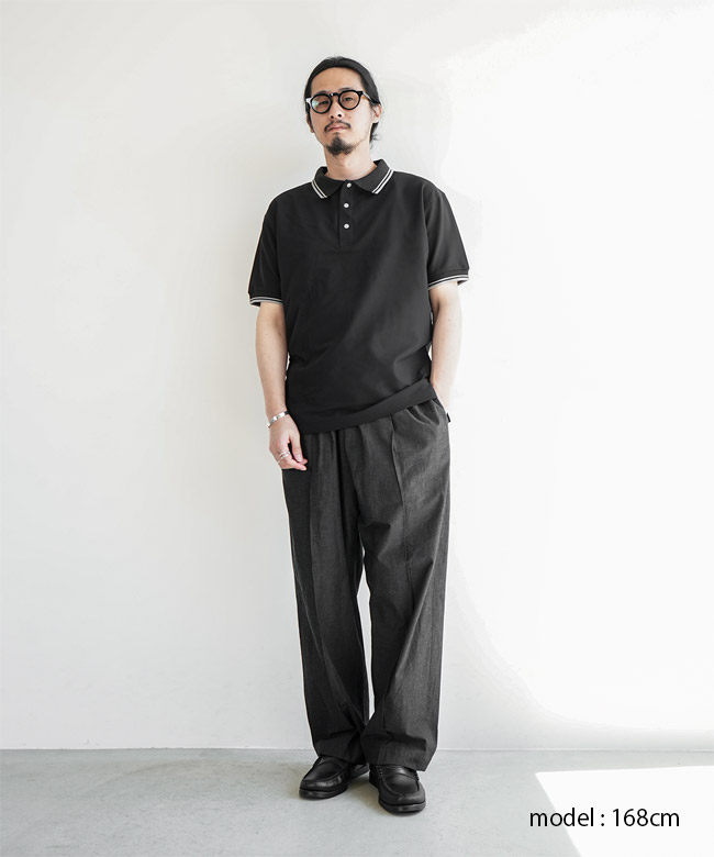 TAION(タイオン) NON DOWN BASIC HALF SLEEVE POLO SHIRT ノンダウン