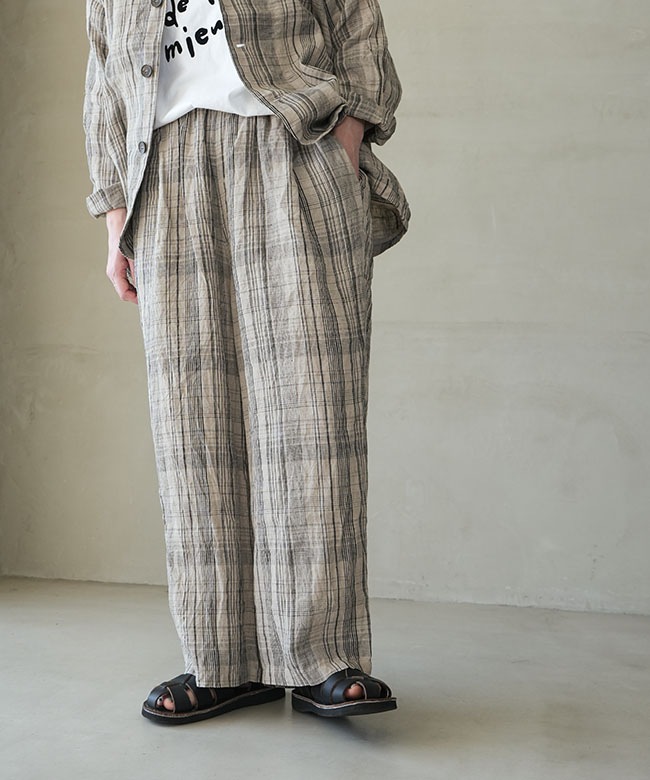 ICHI Antiquites(イチアンティークス) CHECK PANTS チェックパンツ