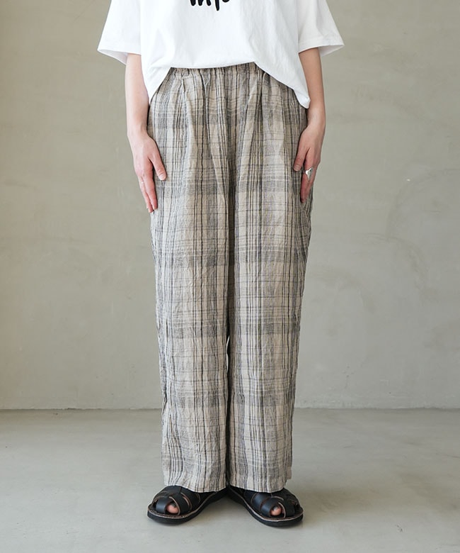 ichi Antiquites 限定 ヴィンテージチェックサルエルパンツ ICHI Antiquites(イチアンティークス) CHECK PANTS チェックパンツ