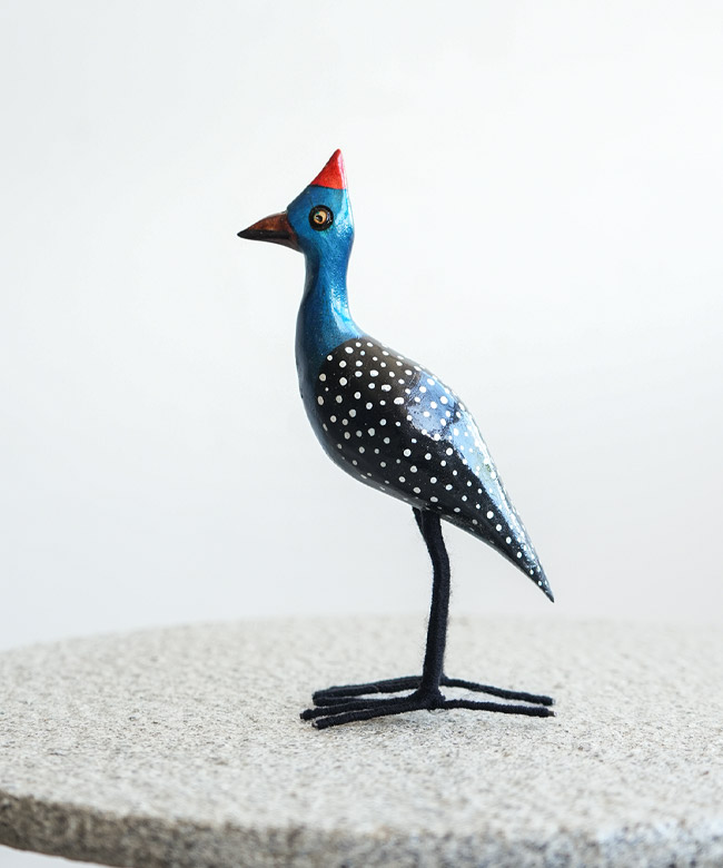 AFRICANSQUARE(アフリカンスクエアー) 木製鳥 脚付きミニ アフリカの鳥