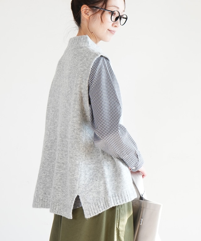 SALE 30%OFF】mao made(マオメイド)ヤクフィールハイネック前開きA