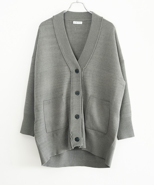 Nothing written カーディガン　グレー nofl】ウールニットポケット付きカーディガン（2022AW） 644002440