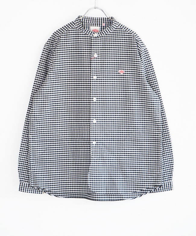 ◇DANTON(ダントン)MEN'S OXFORD BAND COLLAR SHIRT PATTERN メンズ