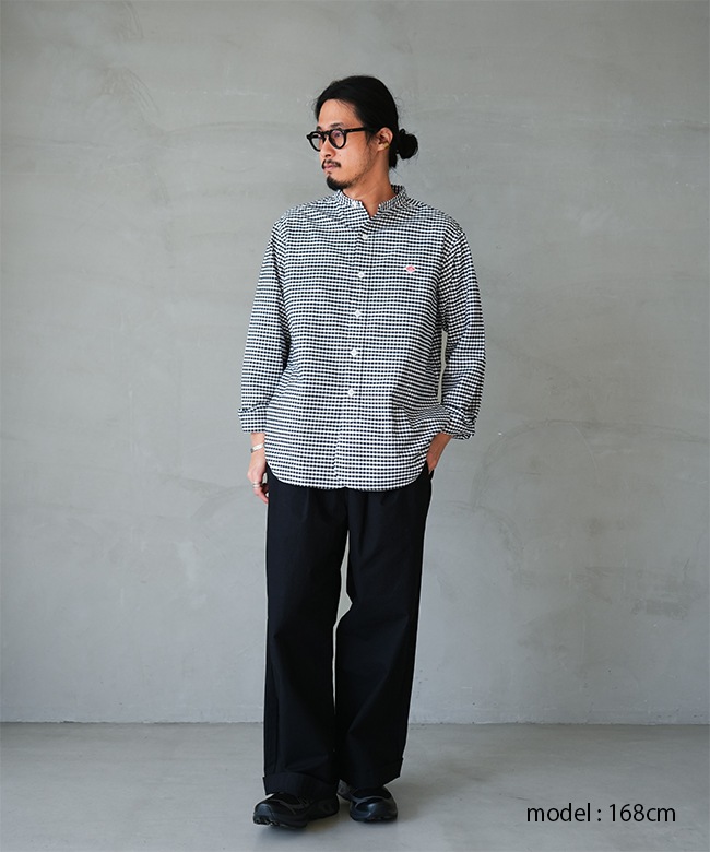 ◇DANTON(ダントン)MEN'S OXFORD BAND COLLAR SHIRT PATTERN メンズ