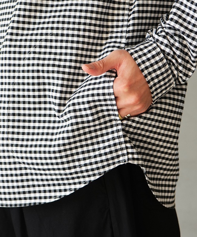 ◇DANTON(ダントン)MEN'S OXFORD BAND COLLAR SHIRT PATTERN メンズ