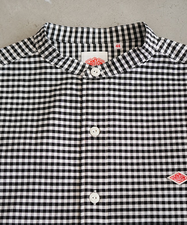 ◇DANTON(ダントン)MEN'S OXFORD BAND COLLAR SHIRT PATTERN メンズ
